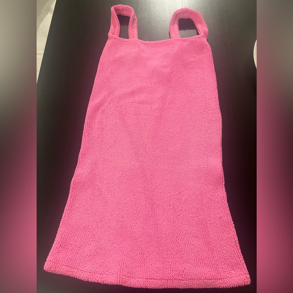 Hunza G dress, size one, stretches a lot, color bubble gum